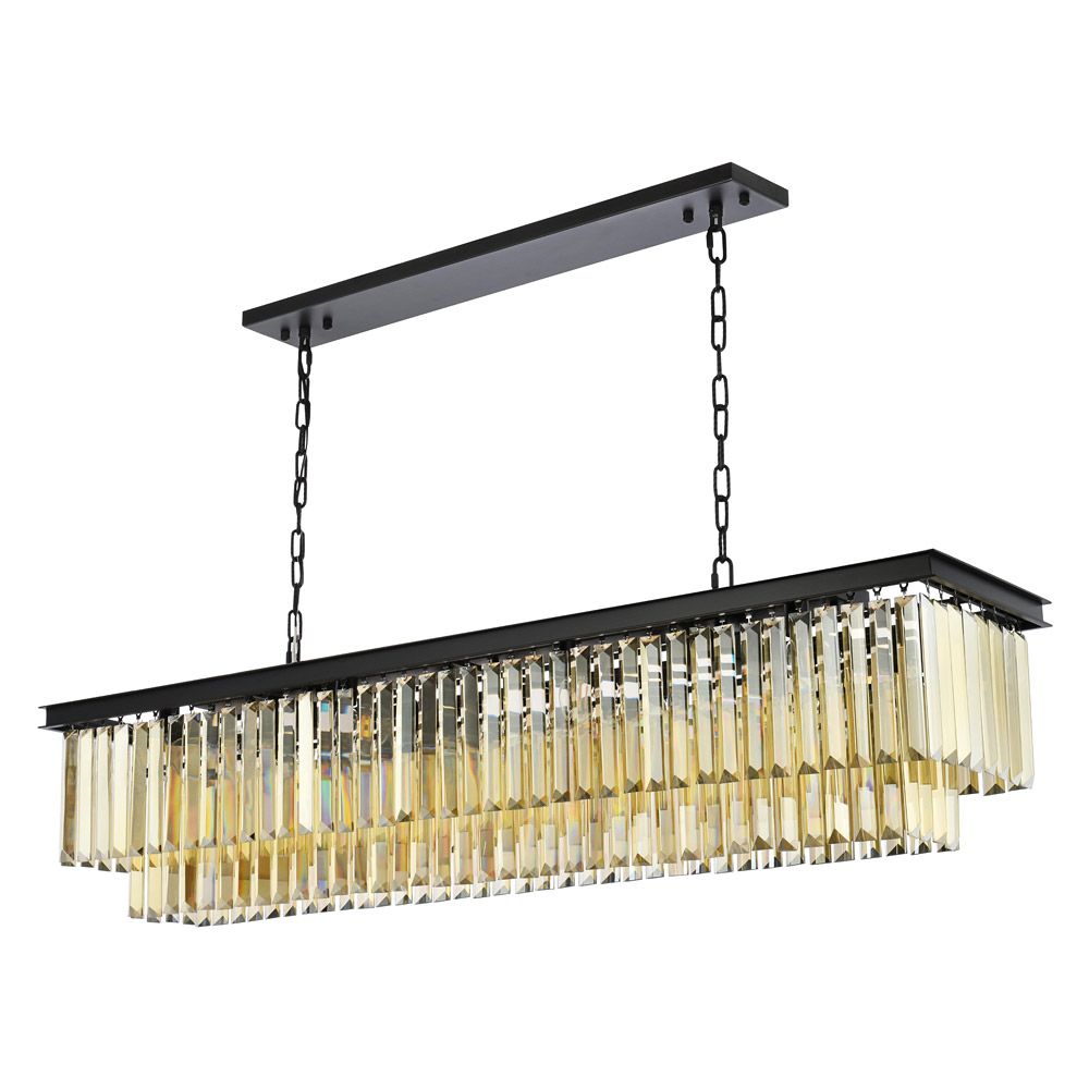 Elegant Urban Classic Chandelier - Matte Black/Gold, L 60" (1232D60MB-GT-RC)