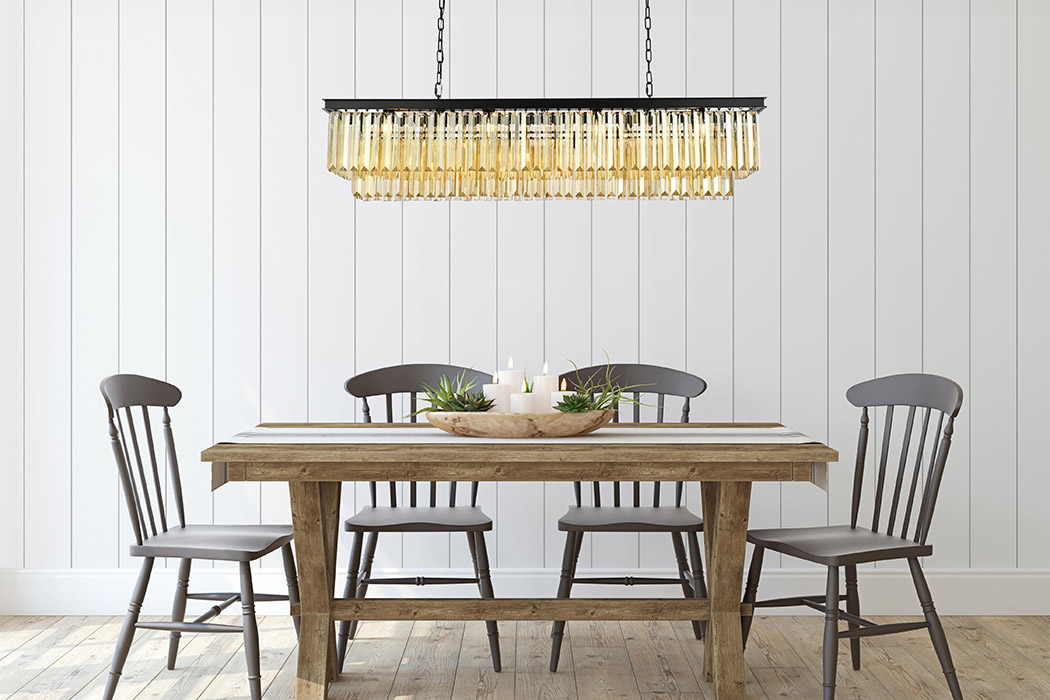 Elegant Urban Classic Chandelier - Matte Black/Gold, L 60" (1232D60MB-GT-RC)