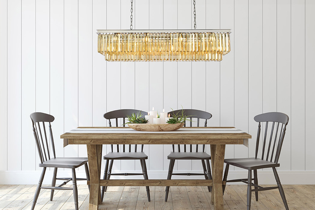 Elegant Urban Classic Chandelier - Polished Nickel/Gold, L 60" (1232D60PN-GT-RC)