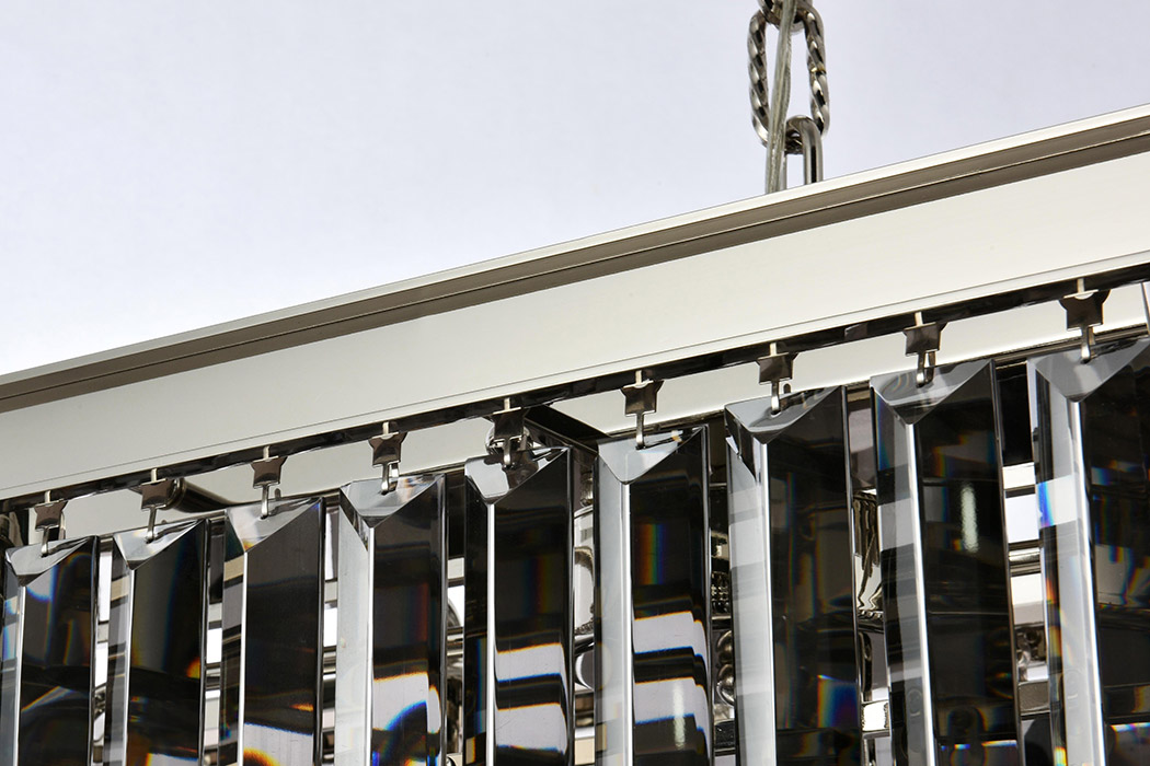 Elegant Urban Classic Chandelier - Polished Nickel/Silver, L 60" (1232D60PN-SS-RC)
