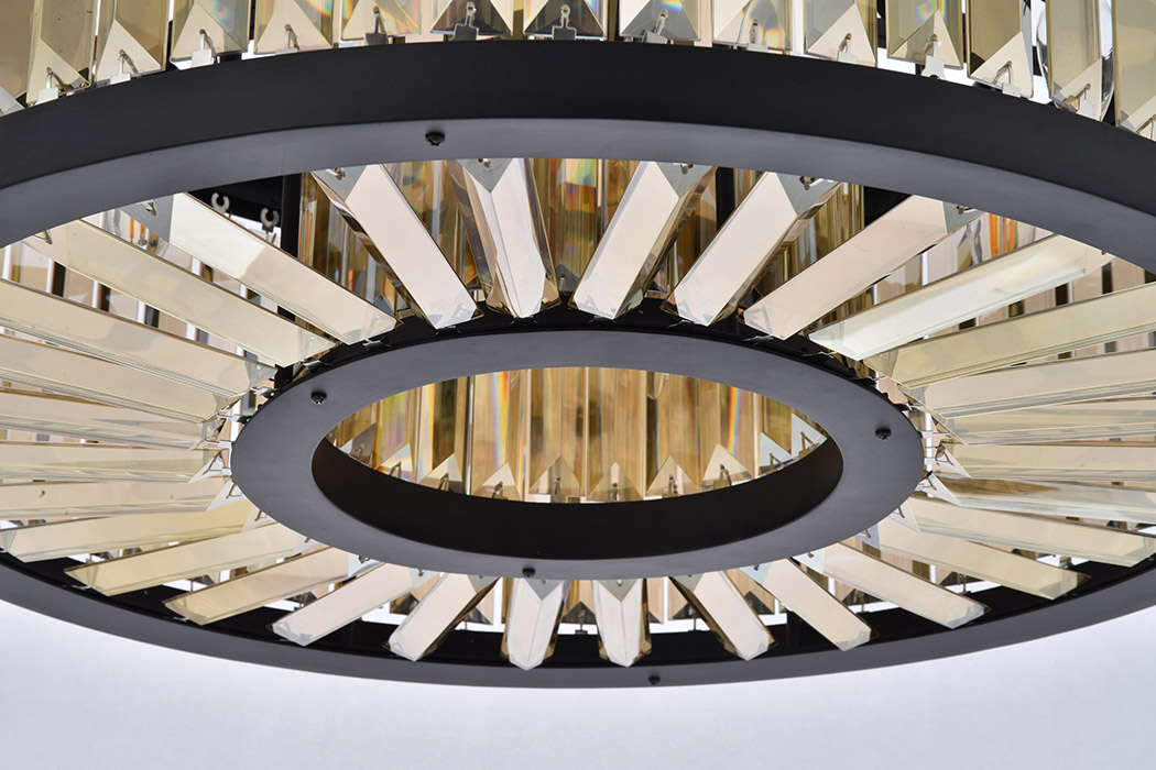 Elegant Urban Classic Chandelier - Matte Black/Gold, L 28" (1233D28MB-GT-RC)