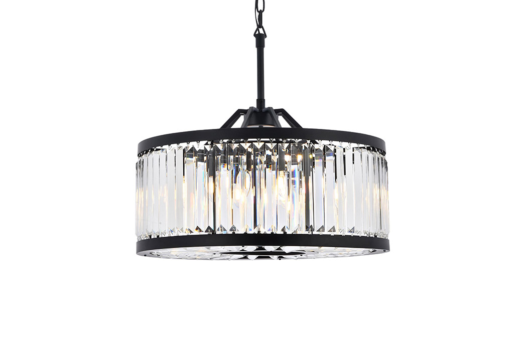 Elegant Urban Classic Chandelier - Matte Black, L 28" (1233D28MB-RC)