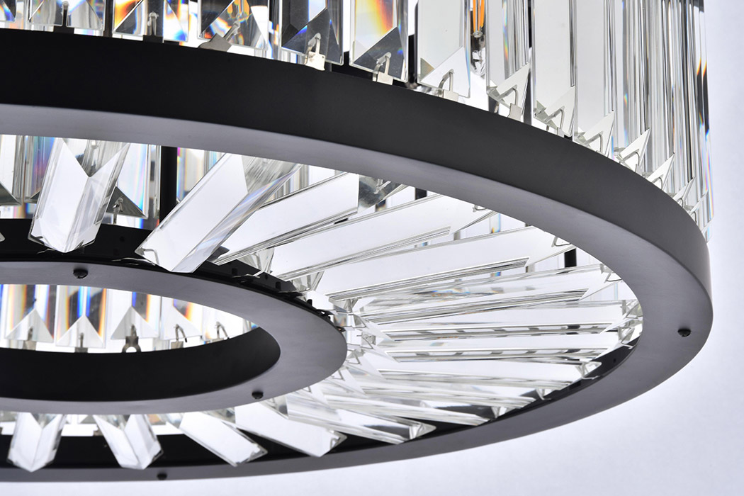 Elegant Urban Classic Chandelier - Matte Black, L 28" (1233D28MB-RC)