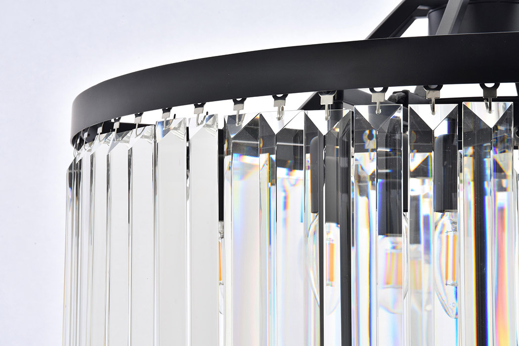 Elegant Urban Classic Chandelier - Matte Black, L 28" (1233D28MB-RC)