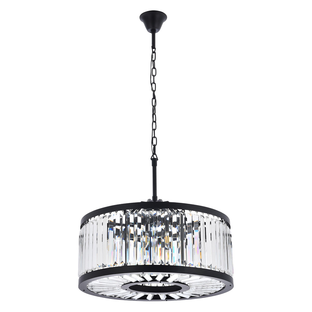 Elegant Urban Classic Chandelier - Matte Black, L 28" (1233D28MB-RC)