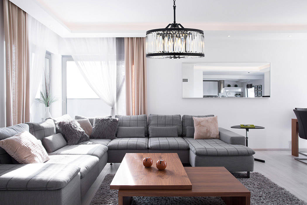 Elegant Urban Classic Chandelier - Matte Black, L 28" (1233D28MB-RC)