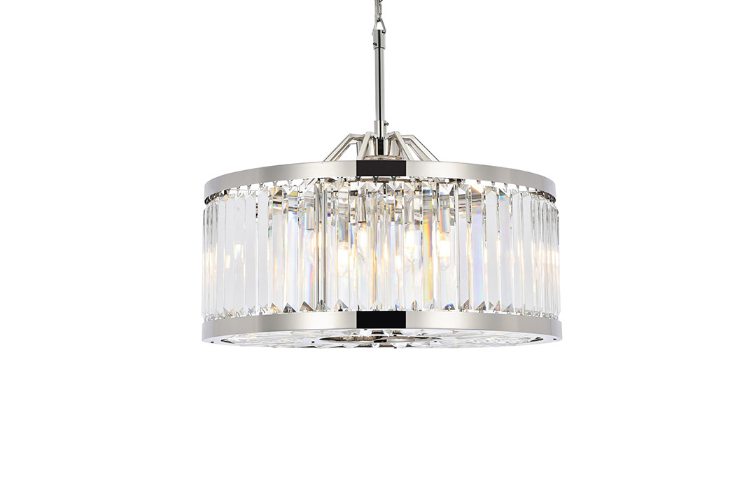 Elegant Urban Classic Chandelier - Polished Nickel, L 28" (1233D28PN-RC)
