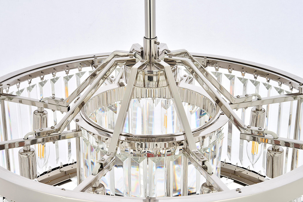 Elegant Urban Classic Chandelier - Polished Nickel, L 28" (1233D28PN-RC)