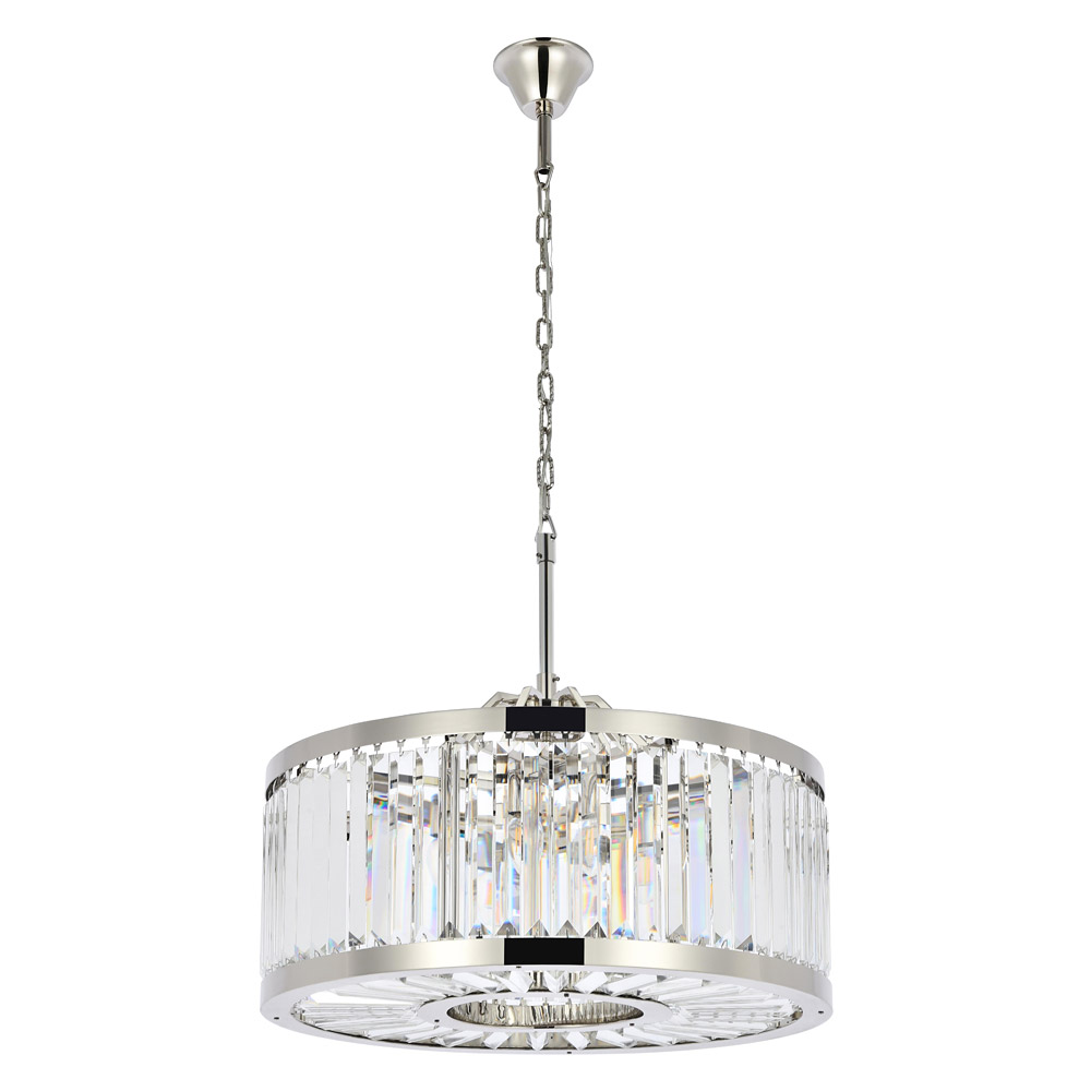 Elegant Urban Classic Chandelier - Polished Nickel, L 28" (1233D28PN-RC)