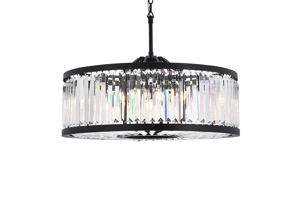 Elegant Urban Classic Chandelier - Matte Black, L 35.5" (1233D35MB-RC)