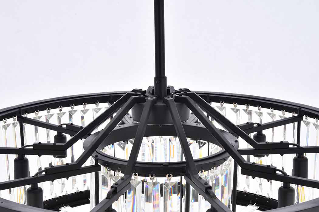 Elegant Urban Classic Chandelier - Matte Black, L 35.5" (1233D35MB-RC)