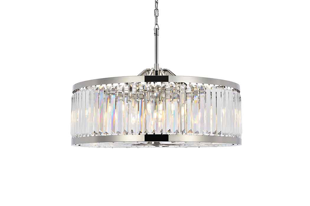 Elegant Urban Classic Chandelier - Polished Nickel, L 35.5" (1233D35PN-RC)