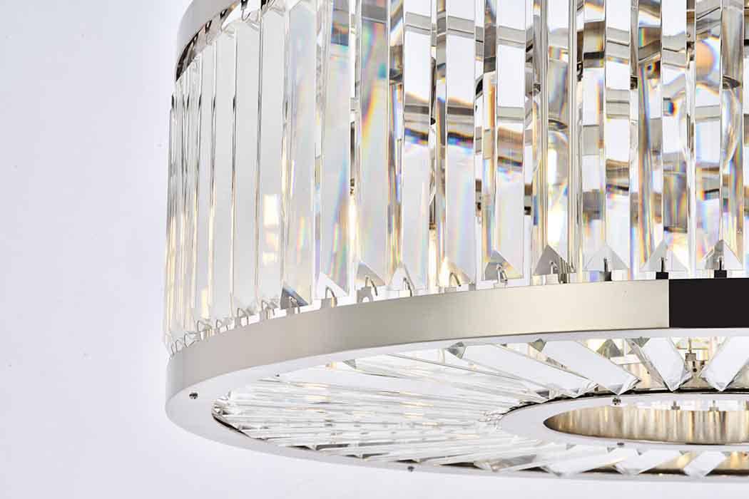 Elegant Urban Classic Chandelier - Polished Nickel, L 35.5" (1233D35PN-RC)