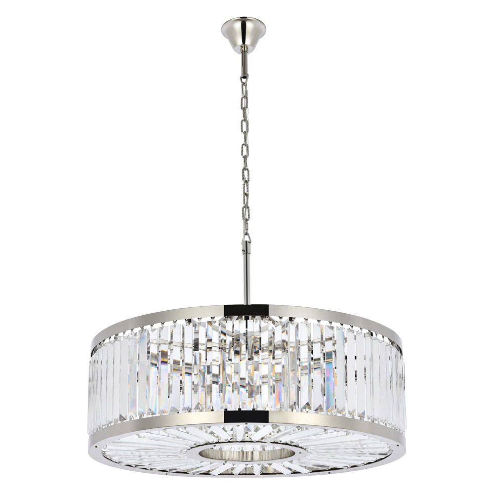 Elegant Urban Classic Chandelier - Polished Nickel, L 35.5" (1233D35PN-RC)