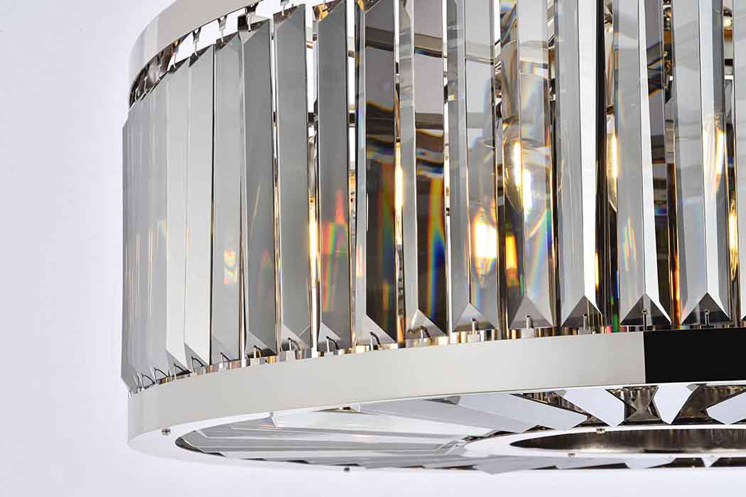 Elegant Urban Classic Chandelier - Polished Nickel/Silver, L 35.5" (1233D35PN-SS-RC)