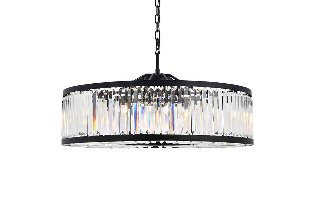 Elegant Urban Classic Chandelier - Matte Black, L 43.5" (1233G43MB-RC)