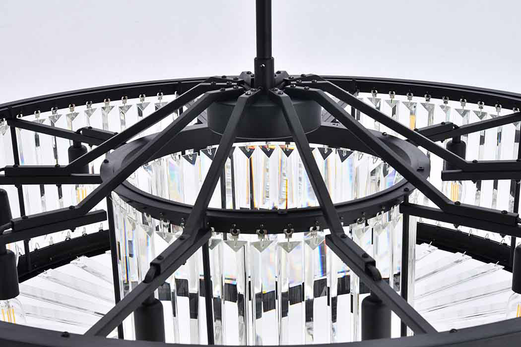 Elegant Urban Classic Chandelier - Matte Black, L 43.5" (1233G43MB-RC)