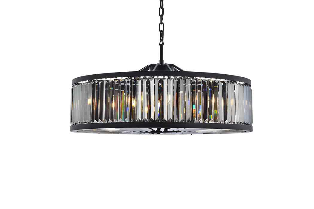 Elegant Urban Classic Chandelier - Matte Black/Silver, L 43.5" (1233G43MB-SS-RC)