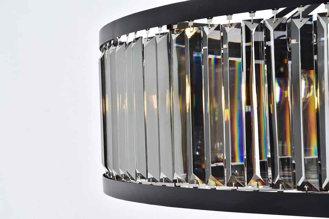Elegant Urban Classic Chandelier - Matte Black/Silver, L 43.5" (1233G43MB-SS-RC)