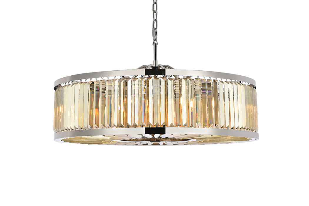 Elegant Urban Classic Chandelier - Polished Nickel/Gold, L 43.5" (1233G43PN-GT-RC)