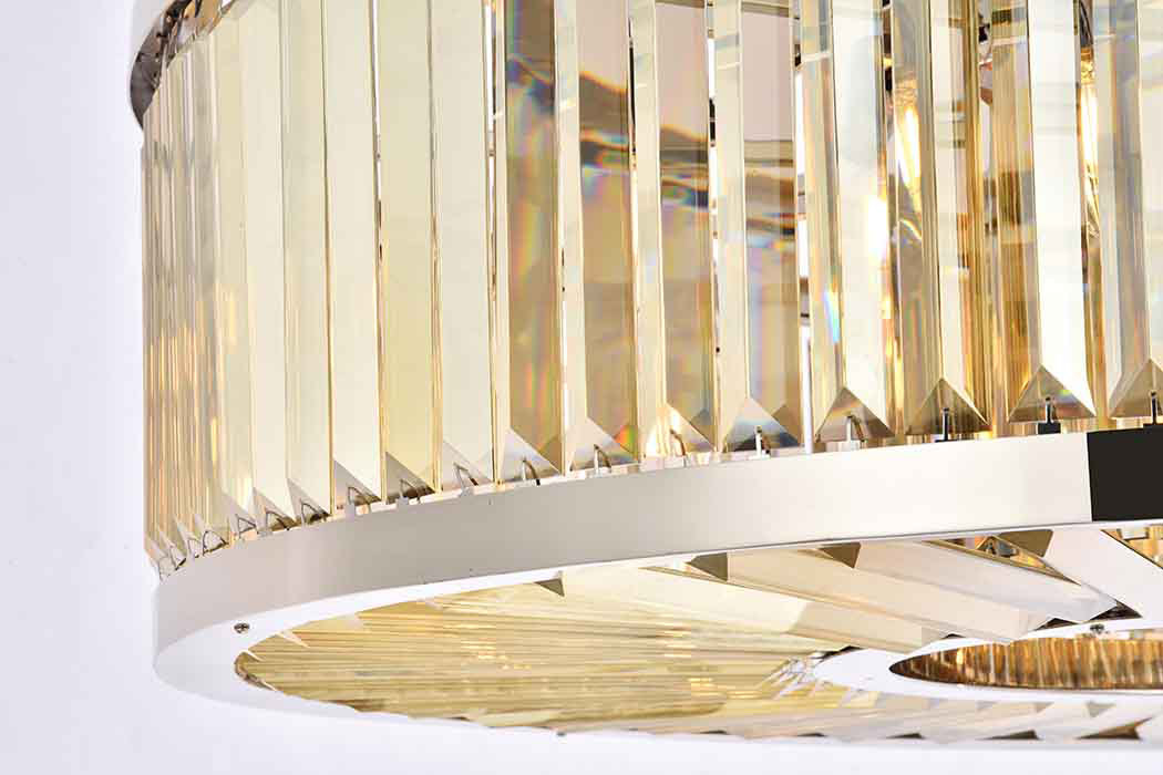 Elegant Urban Classic Chandelier - Polished Nickel/Gold, L 43.5" (1233G43PN-GT-RC)