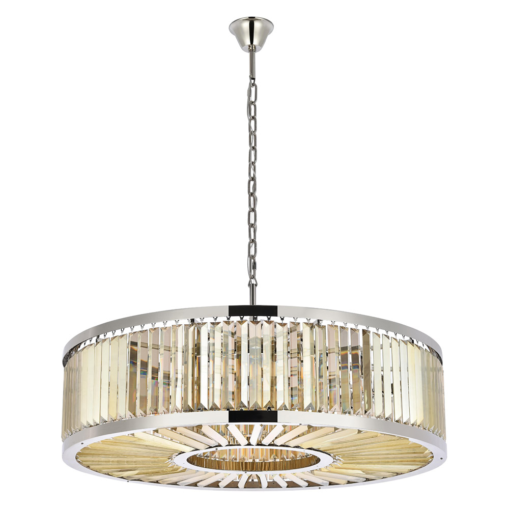 Elegant Urban Classic Chandelier - Polished Nickel/Gold, L 43.5" (1233G43PN-GT-RC)
