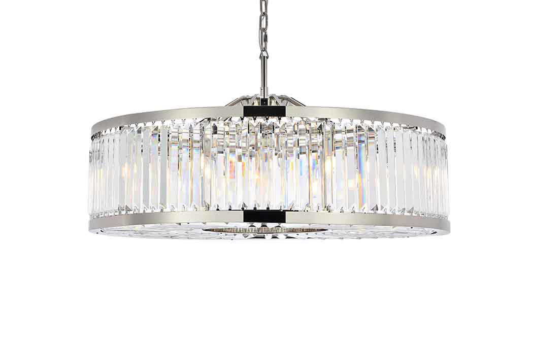 Elegant Urban Classic Chandelier - Polished Nickel, L 43.5" (1233G43PN-RC)