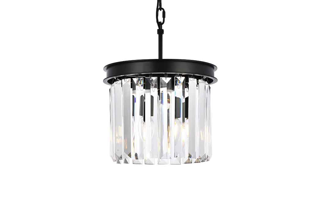 Elegant Urban Classic Pendant - Matte Black, L 12" (1238D12MB-RC)