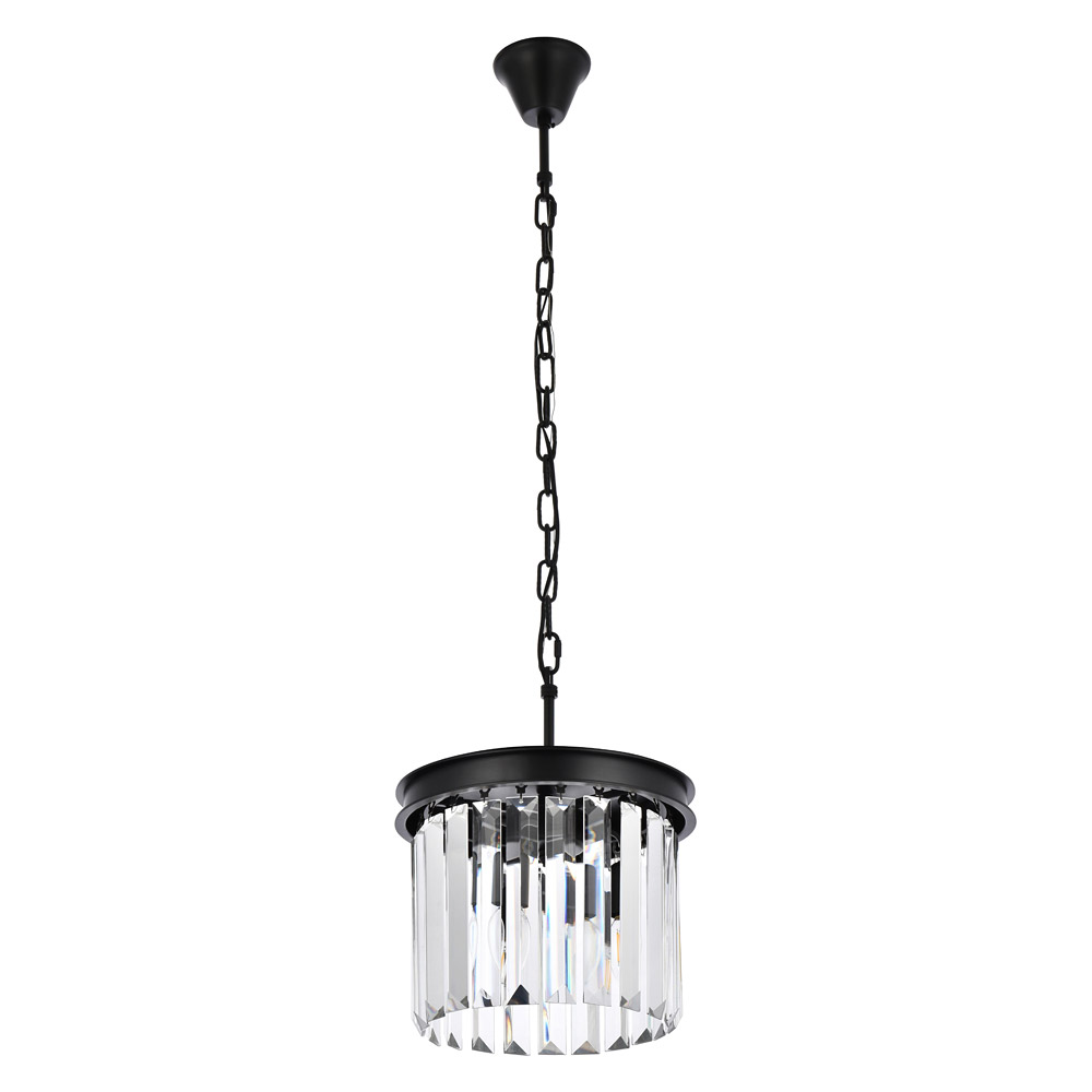 Elegant Urban Classic Pendant - Matte Black, L 12" (1238D12MB-RC)