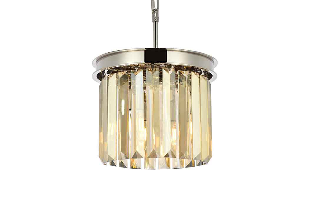 Elegant Urban Classic Pendant - Polished Nickel/Gold, L 12" (1238D12PN-GT-RC)