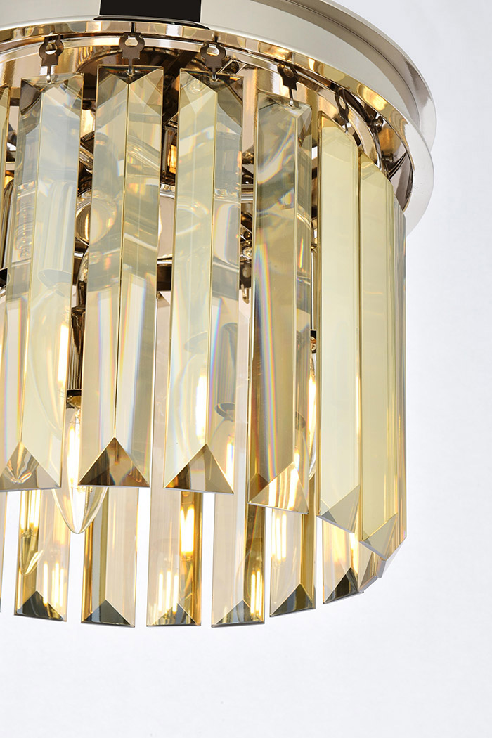 Elegant Urban Classic Pendant - Polished Nickel/Gold, L 12" (1238D12PN-GT-RC)