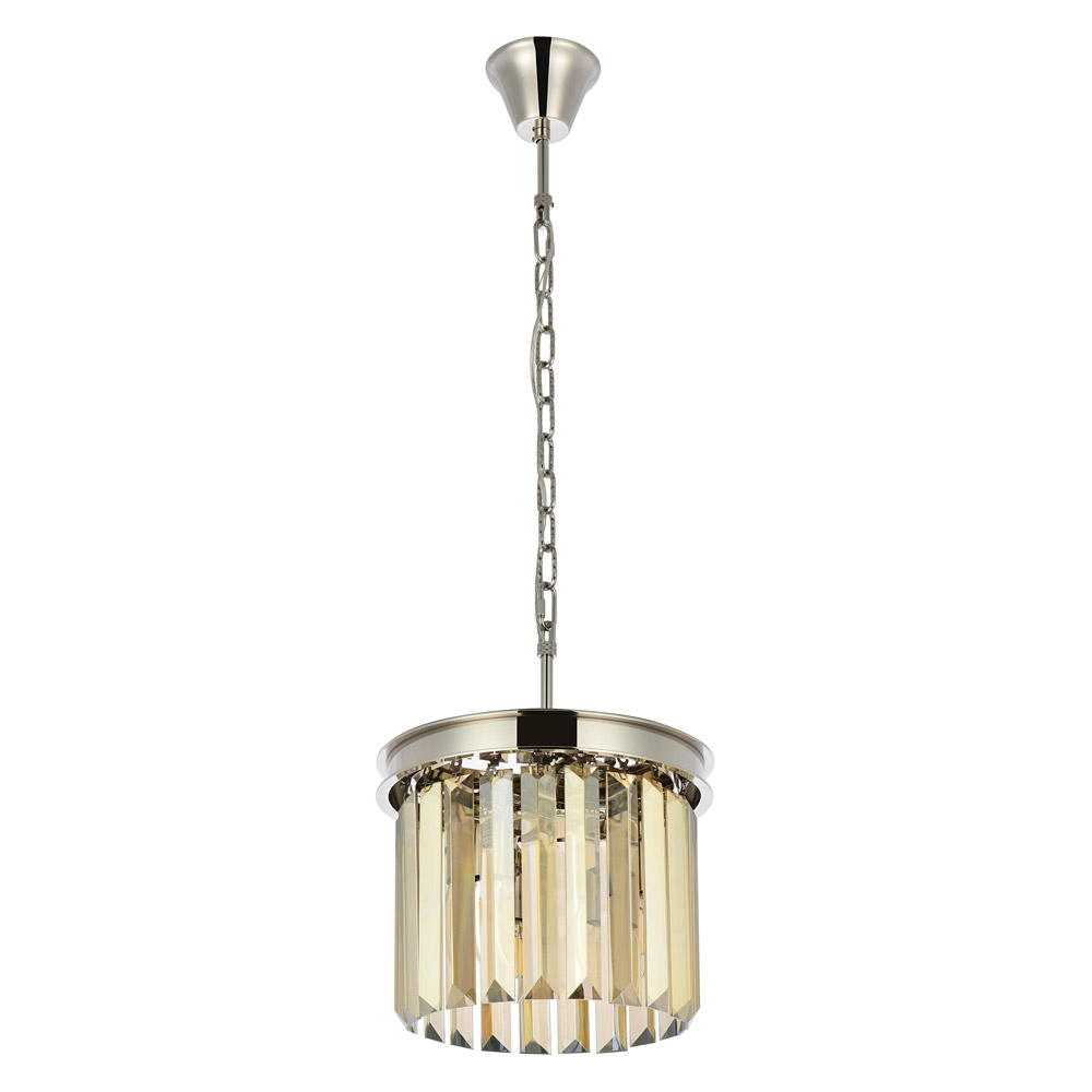 Elegant Urban Classic Pendant - Polished Nickel/Gold, L 12" (1238D12PN-GT-RC)