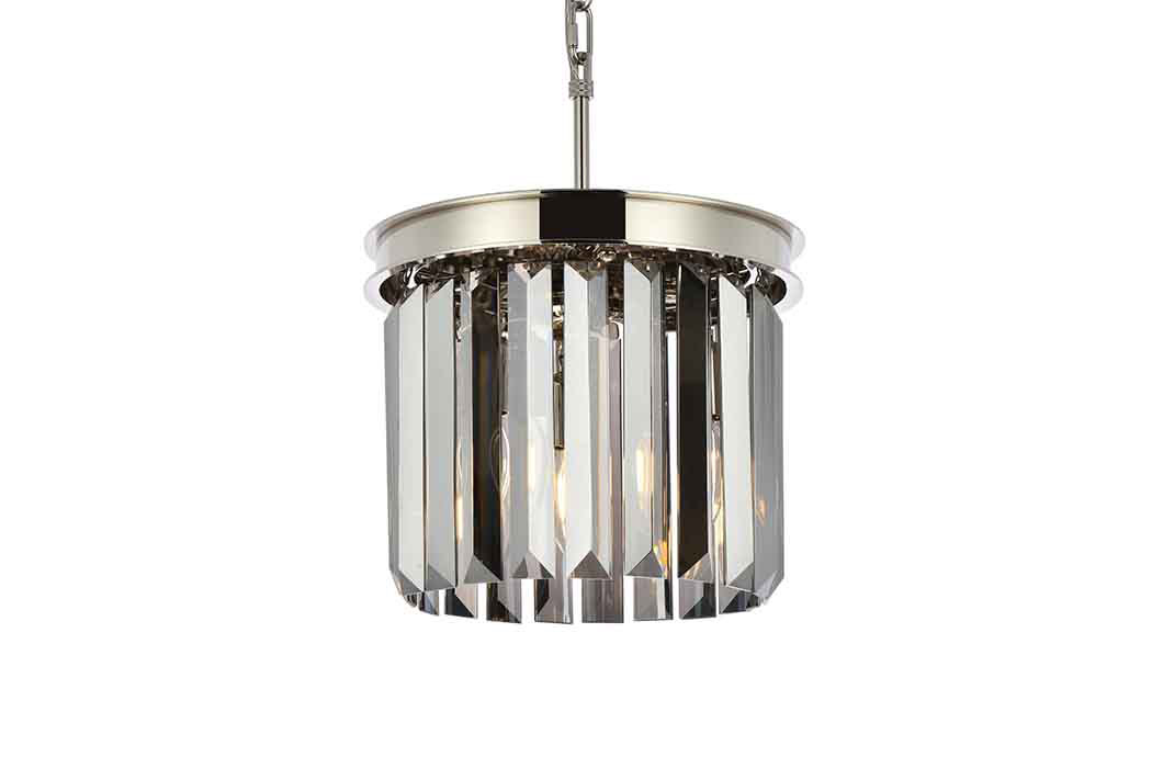 Elegant Urban Classic Pendant - Polished Nickel/Silver, L 12" (1238D12PN-SS-RC)