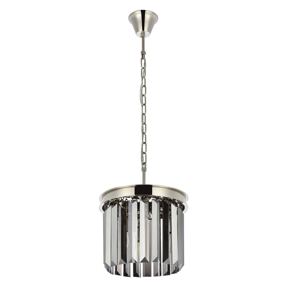 Elegant Urban Classic Pendant - Polished Nickel/Silver, L 12" (1238D12PN-SS-RC)