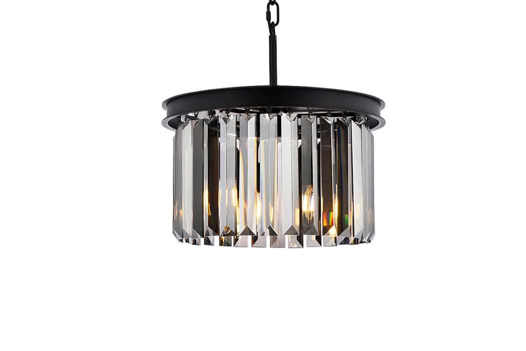 Elegant Urban Classic Pendant - Matte Black/Silver, L 16" (1238D16MB-SS-RC)