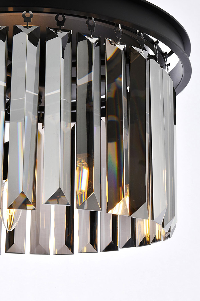 Elegant Urban Classic Pendant - Matte Black/Silver, L 16" (1238D16MB-SS-RC)