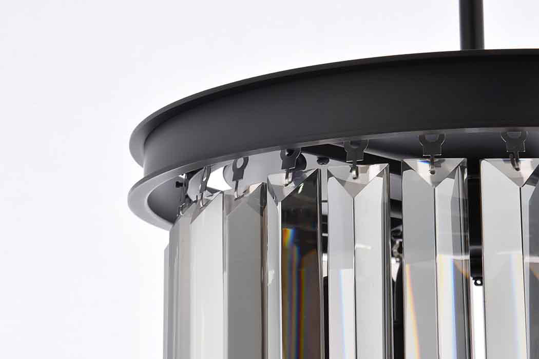 Elegant Urban Classic Pendant - Matte Black/Silver, L 16" (1238D16MB-SS-RC)