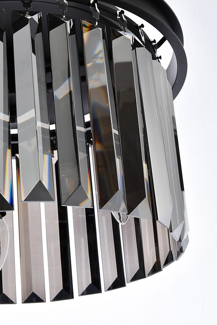 Elegant Urban Classic Pendant - Matte Black/Silver, L 16" (1238D16MB-SS-RC)
