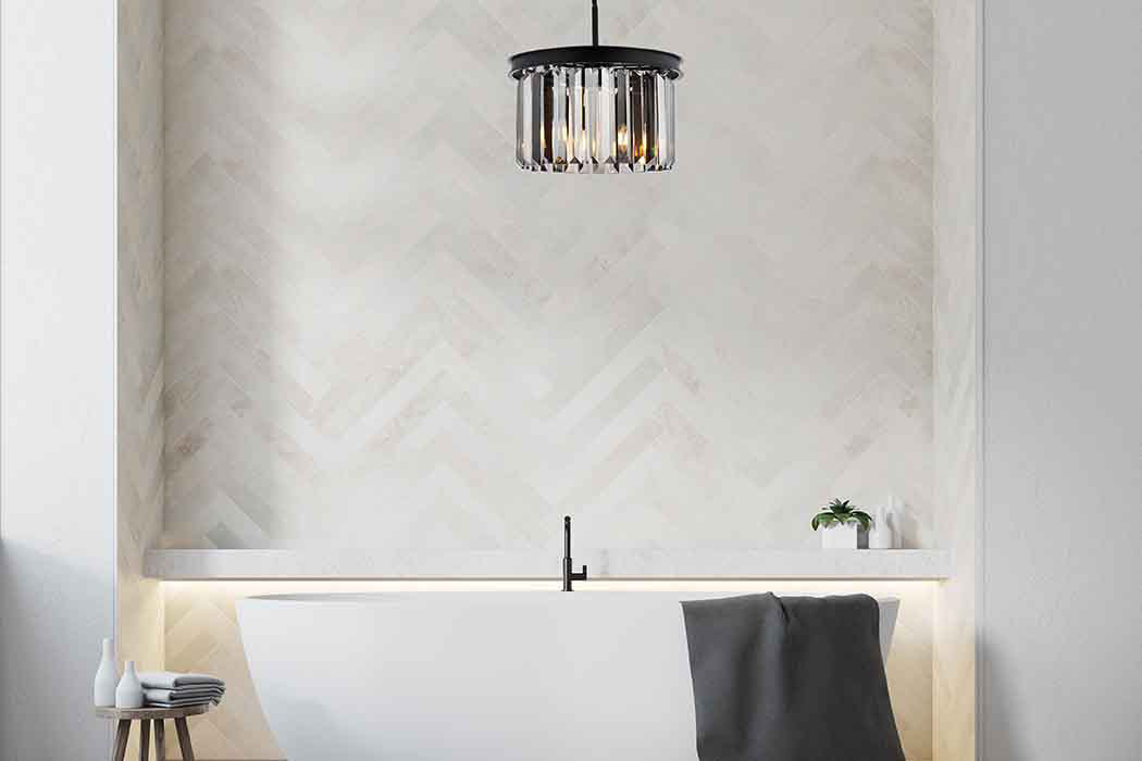 Elegant Urban Classic Pendant - Matte Black/Silver, L 16" (1238D16MB-SS-RC)