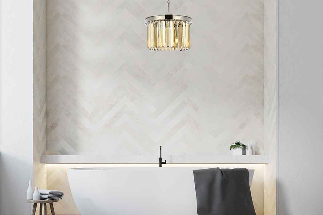 Elegant Urban Classic Pendant - Polished Nickel/Gold, L 16" (1238D16PN-GT-RC)