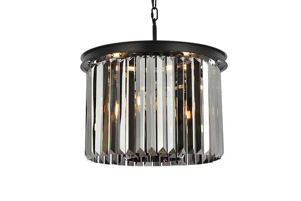 Elegant Urban Classic Pendant - Matte Black/Silver, L 20" (1238D20MB-SS-RC)