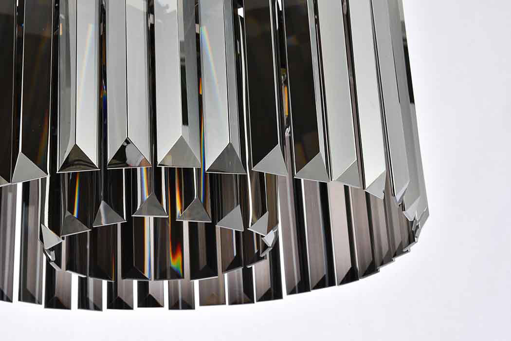 Elegant Urban Classic Pendant - Matte Black/Silver, L 20" (1238D20MB-SS-RC)