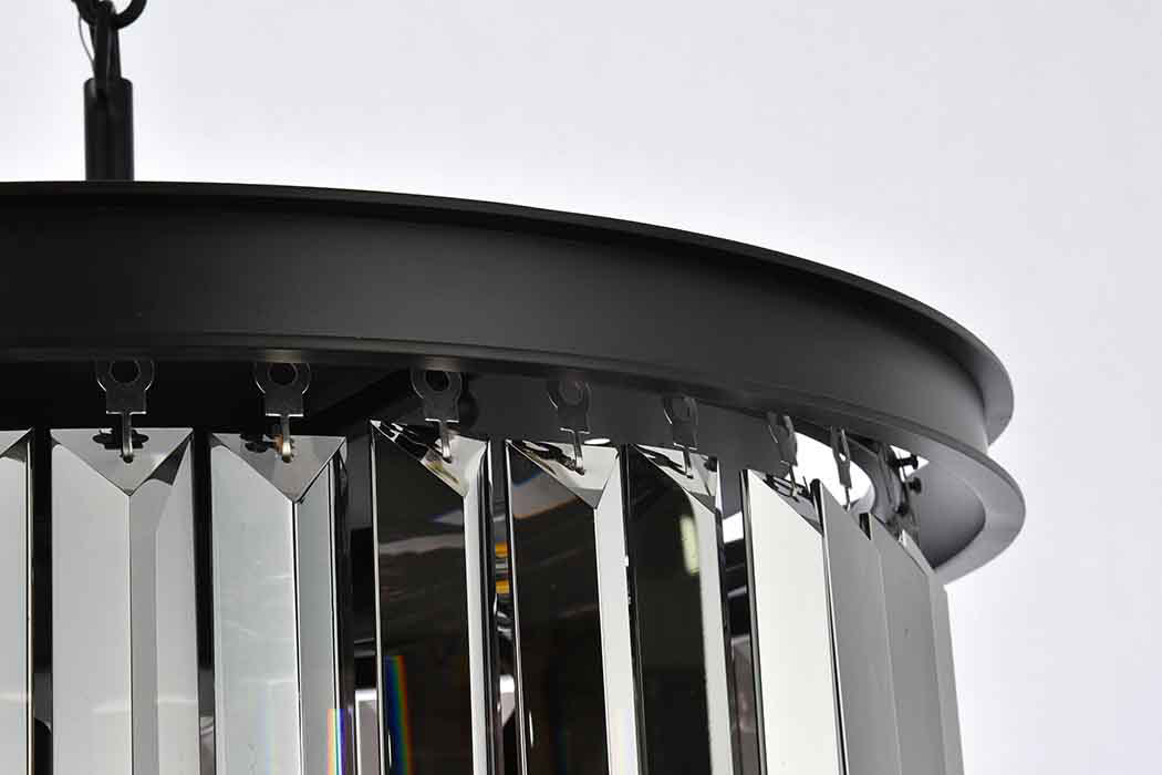 Elegant Urban Classic Pendant - Matte Black/Silver, L 20" (1238D20MB-SS-RC)