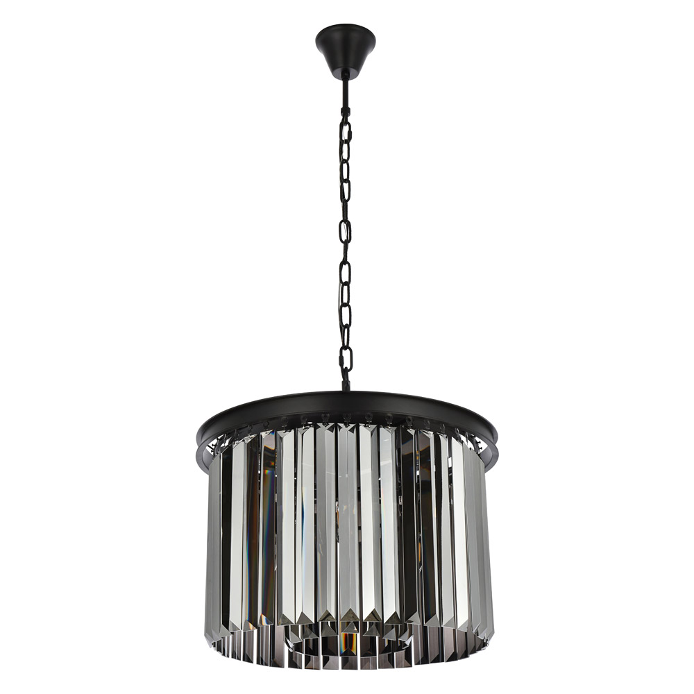 Elegant Urban Classic Pendant - Matte Black/Silver, L 20" (1238D20MB-SS-RC)