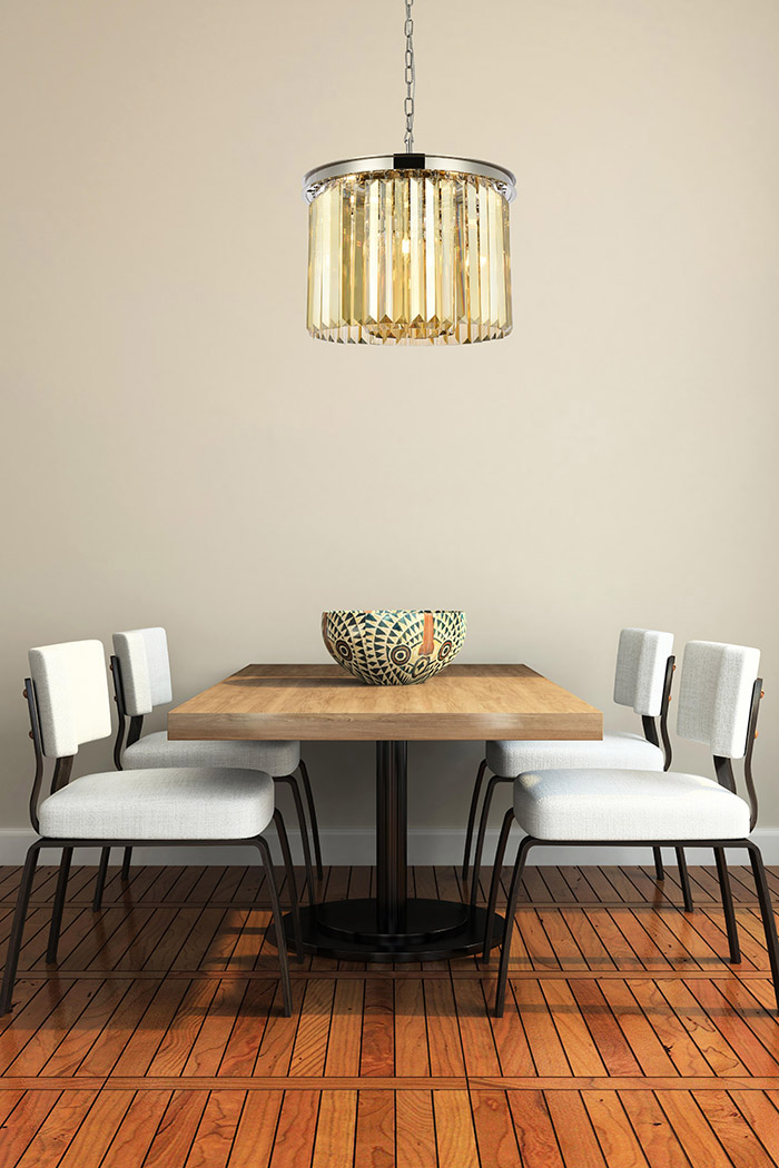 Elegant Urban Classic Pendant - Polished Nickel/Gold, L 20" (1238D20PN-GT-RC)