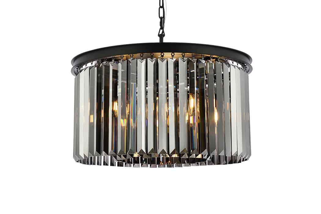 Elegant Urban Classic Pendant - Matte Black/Silver, L 26" (1238D26MB-SS-RC)