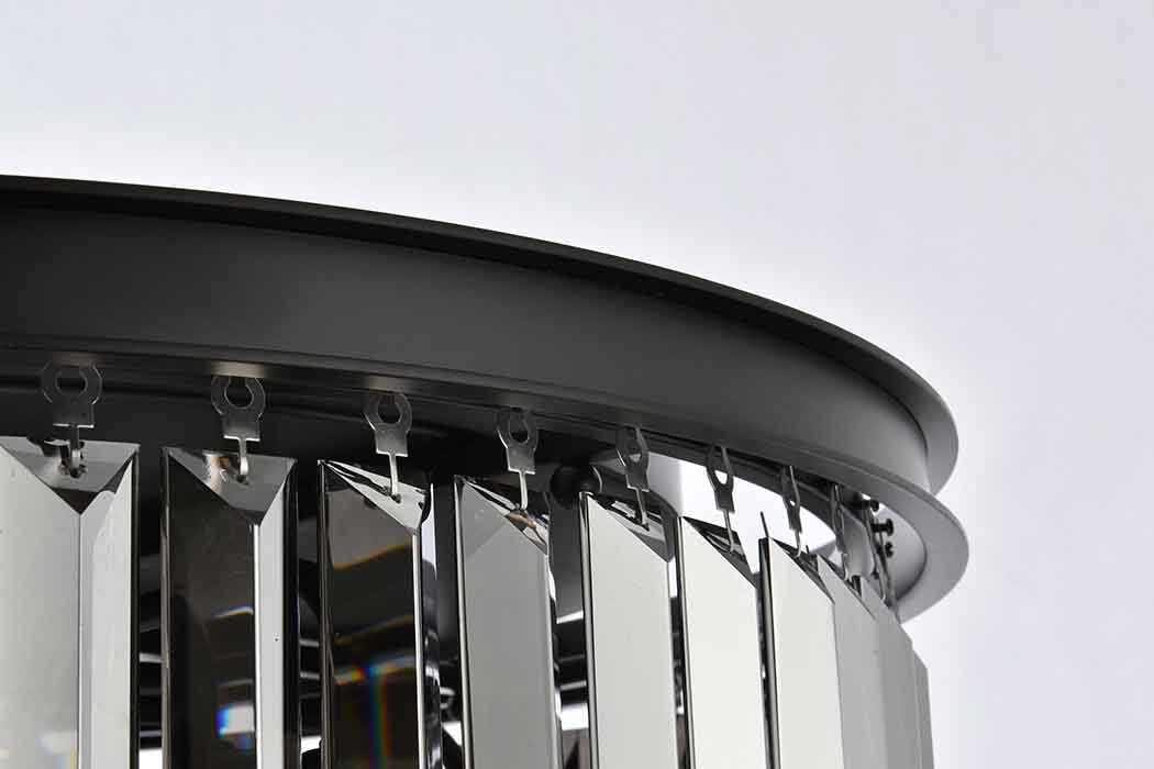 Elegant Urban Classic Pendant - Matte Black/Silver, L 26" (1238D26MB-SS-RC)