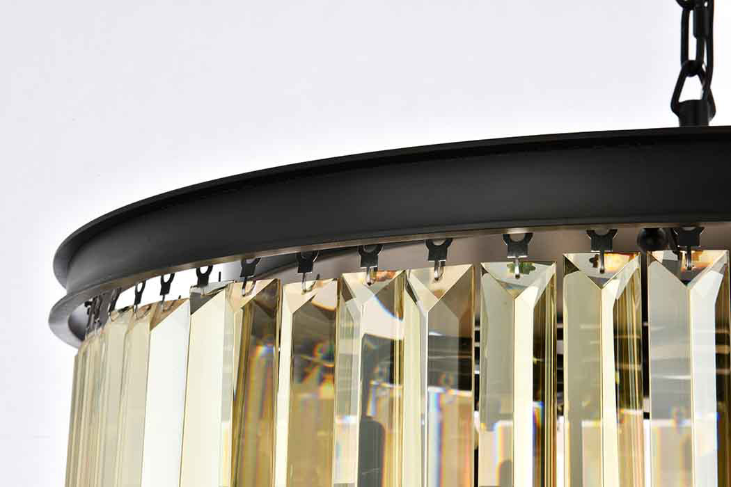 Elegant Urban Classic Pendant - Matte Black/Gold, L 31.5" (1238D31MB-GT-RC)