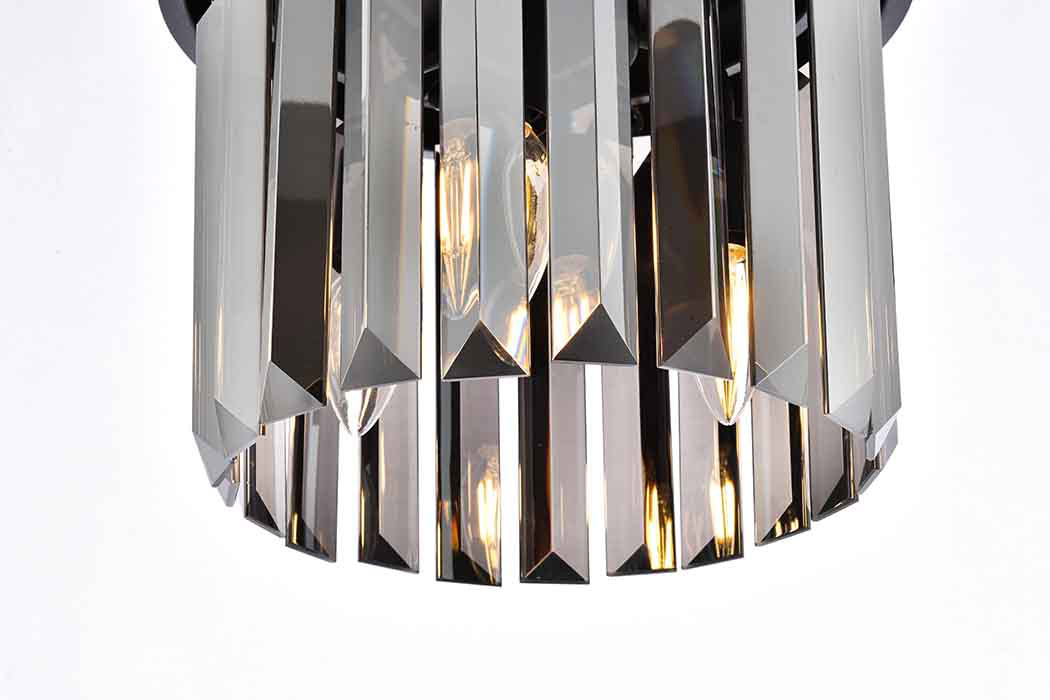 Elegant Urban Classic Flush Mount - Matte Black/Silver, L 12" (1238F12MB-SS-RC)