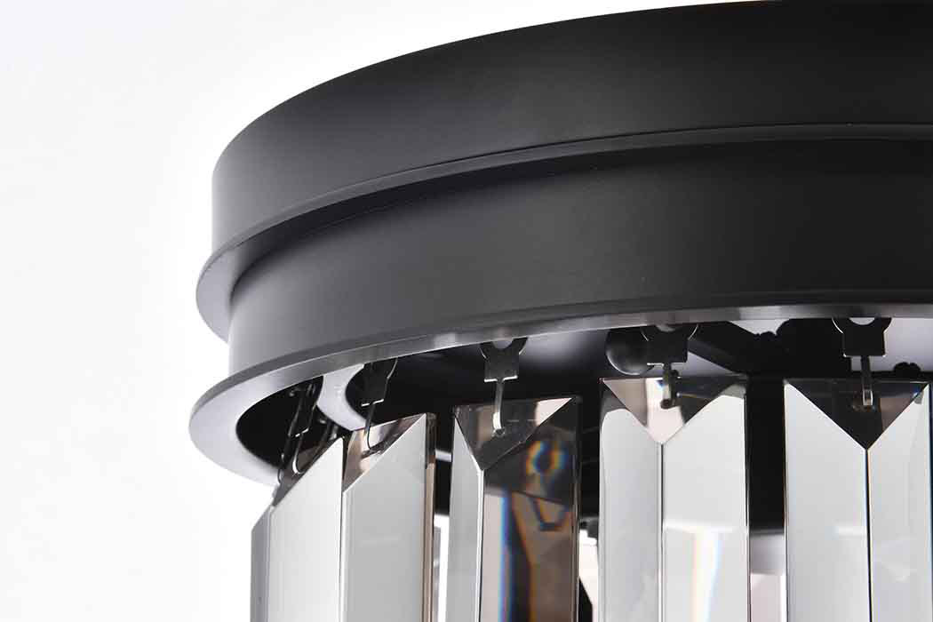 Elegant Urban Classic Flush Mount - Matte Black/Silver, L 12" (1238F12MB-SS-RC)